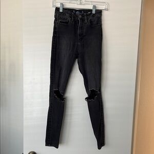 Hollister Black Distressed Skinny Jeans